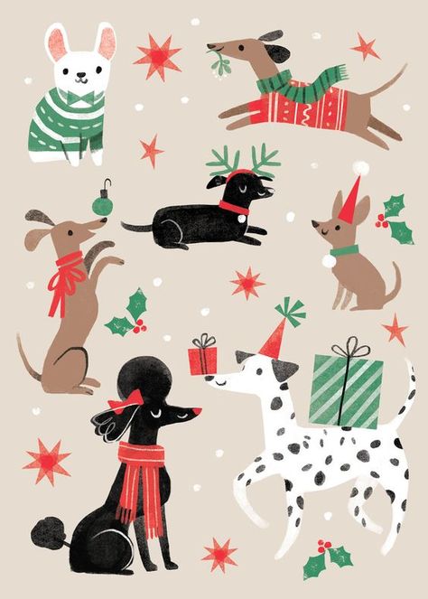 Christmas Aesthetic Wallpaper, Winter Illustration, Advocate Art, Christmas Inspo, Christmas Drawing, Dog Illustration, Holiday Illustrations, Christmas Illustration, E Card