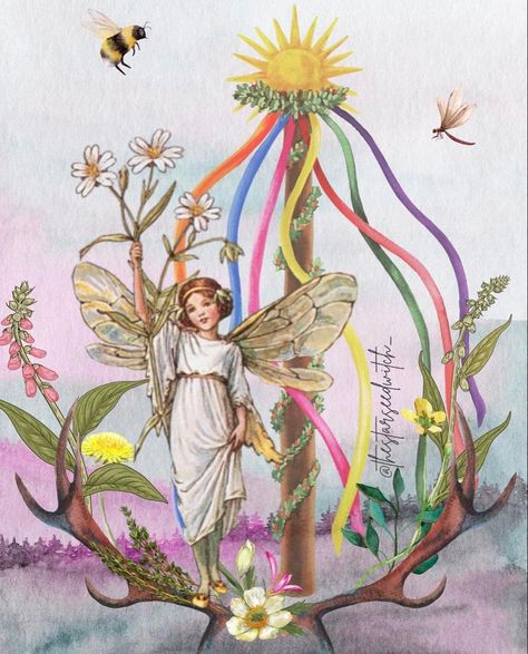 Beltane Art, Solstice And Equinox, Solstice Celebration, Witch Pictures, Magick Spells, Wicca Witchcraft, Fairy Aesthetic, White Witch, Magical Art