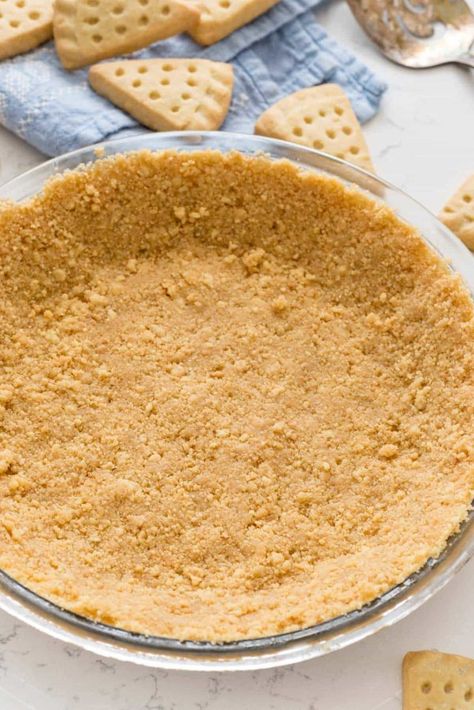 Cheesecake Crust Recipe, Easy Shortbread Crust, Shortbread Pie Crust, Shortbread Crust Recipe, Cookie Crust Recipe, Shortbread Cookie Crust, Baking Recipes Pie, Walkers Shortbread, Homemade Graham Crackers