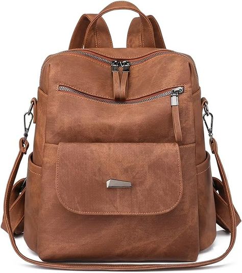 Roomy enough for all your daily essentials, like ipad, magazine, file folders, pen, umbrella, perfume and so on. Leather Travel Backpack, Leather Backpack Purse, Pu Bag, Purse For Women, Cool Backpacks, Large Backpack, Leather Travel, Backpack Purse, Travel Backpack