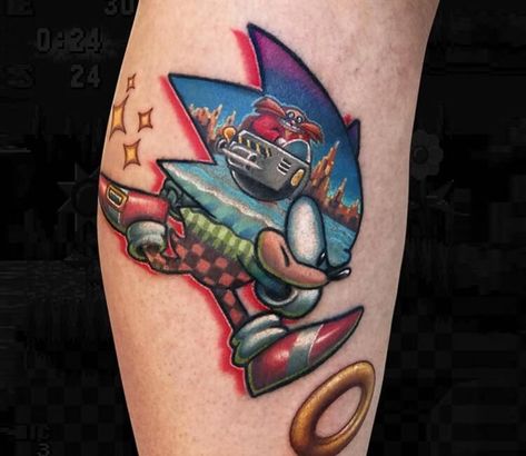 Hedgehog Tattoo Ideas, Sonic The Hedgehog Tattoo, Sonic Cartoon, Tattoo Lines, Hedgehog Tattoo, Underground Tattoo, Half Sleeve Tattoo Stencils, Mario Tattoo, 90s Tattoos