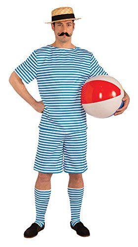 Forum Novelties Men's Roaring 20's Beachside Clyde Costume. Roaring 20's beachside Clyde costume includes blue striped shirt, shorts, and socks. This is an affiliate link. Lewis Bernard is a participant in the Amazon Services LLC Associates Program, an affiliate advertising program designed to provide a means for sites to earn advertising fees by advertising and linking to amazon. 1920s Bathing Suits, 1920s Swimsuit, Drowsy Chaperone, Beach Costume, 1920s Costume, Mens Fancy Dress, Bathing Costumes, Suit Costume, Fancy Costumes