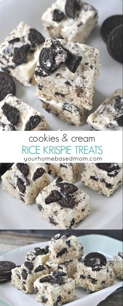 Oreo Rice Crispy Treats, Oreo Rice Krispie Treats, Oreo Rice, Rice Crispy Treats Recipe, Rice Treats, Creamed Rice, Krispie Treats Recipe, Rice Recipes For Dinner, Rice Krispies Treats