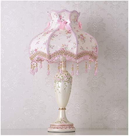 YCYM Victorian Style Table Lamp Pink Princess lamp Handmade Lace Fabric Lampshade Traditional Resin Flower Carved Base for Living Room Family Bedroom, 13" W 22" H. Princess Lamp, Princess Bedroom Decor, Lace Lamp, Lamp Pink, Family Bedroom, Princess Bedroom, Living Room Family, Lamp Handmade, Flower Carving