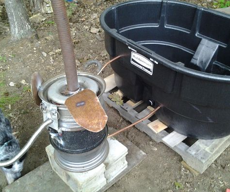 I have always wanted a cedar wood fired hot tub. After checking prices I realized I needed to find a more realistic dream. So I began the research process and found a few people who had done what I wanted to attemp. I combined the best ideas from those and came up with a solid plan. This tub cost under 300 and requires no electricity. All materials were easy found at the home improvement store and farm supply chain. Hillbilly Hot Tub, Wood Fired Hot Tub, Diy Hot Tub, Outdoor Bathtub, Wood Heat, Outdoor Tub, Outdoor Baths, Tank Pool, Stock Tank Pool