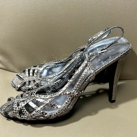 Sparkly silver heels