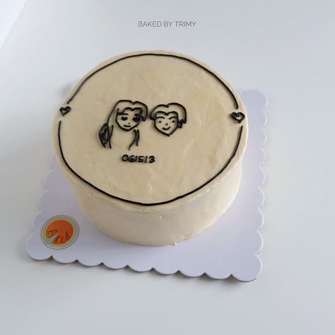 Minimalist Character, Instagram Minimalist, Korean Cake, Character Cakes, Cake Cake, Chocolate Cake, Baking, Cake, On Instagram