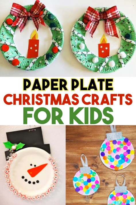 Paper Plate Christmas Crafts, Paperplate Christmas Crafts, Christmas Art For Kids, Christmas Wreath Craft, Paper Plate Crafts For Kids, Christmas Art Projects, Christmas Paper Plates, Christmas Crafts For Toddlers, Preschool Christmas Crafts