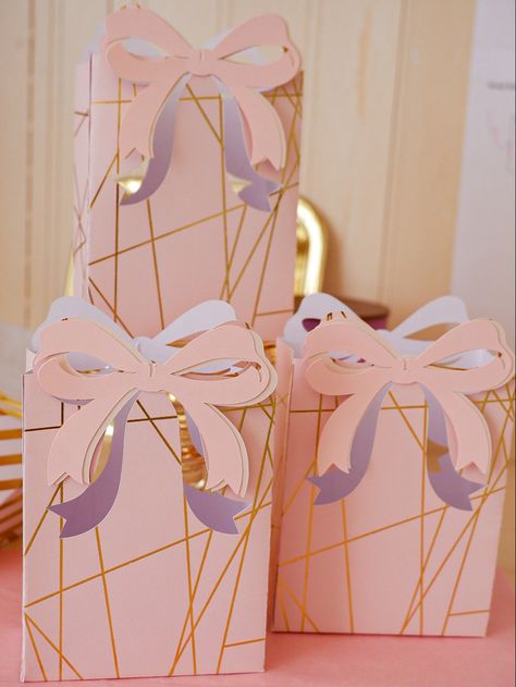 Bow Theme Kids Party, Ballerina Party Theme, Favor Boxes Birthday, Bow Baby Shower, Pink Gift Box, Wedding Giveaways, Birthday Candy, Adult Birthday Party, Pink Parties