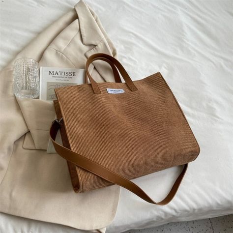 BASSO Exclusive. Not available in stores. Main Material: Corduroy Closure Type : Hasp Size: 35cmx29cmx12.5cm Casual Bags Women, College Handbags, Vintage Place, Bag Interior, Handbags Casual, Women Handbag, Casual Tote, Crossbody Tote, Coin Purses