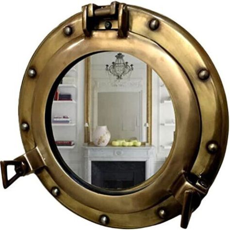 Find many great new & used options and get the best deals for Antique Brass Porthole Mirror Porthole 15" Wall Hanging Nautical Home Decor GifT at the best online prices at eBay! Free shipping for many products! Antique Brass Mirror, Wire Lampshade, Porthole Mirror, Porthole Window, Nautical Home Decor, Window Wall Decor, Ship Boat, Antique House, Boat Wall