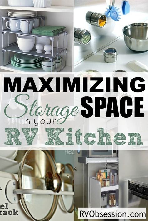 Farmhouse Rv, Small Kitchen Storage Ideas, Organiser Cucina, Cocina Diy, Camper Organization, Rv Organization, Small Rv, Camper Storage, Kitchen Storage Ideas