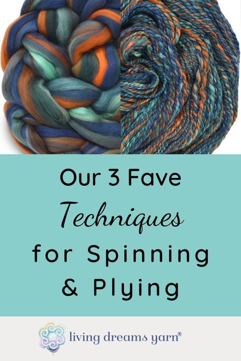 Can't decide what spinning/plying techniques to use for that special floof of fiber? Check out our 3 faves: center pull 2-ply, chain ply, and fractal! Learn more about each one and see the difference it makes in the resulting yarn. Any of these techniques can be done with a hand spindle, an e spinner, or a spinning wheel. #spinningyarn #handspunyarn Plying Yarn, Spinning Yarn Wheel, Drop Spinning, Yarn Spinning Wheel, How To Spin Wool Into Yarn, Diy Spinning Wheel For Yarn, Hand Spinning Yarn, Drop Spindle Spinning, Spinning Yarn Drop Spindle