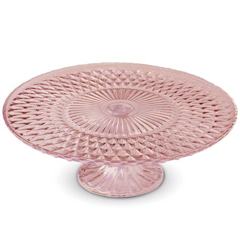 PRICES MAY VARY. Design: Amici Home cake platter stand is perfect for any occasion. Its classic vintage style design will impress for years to come. Use: Make your dessert look like it belongs on a bakery display with our cake stands. The ultimate dish to serve or display cakes cookies cupcakes and desserts in style. Giftable: Makes a wonderful wedding gift, housewarming gift, holiday gifts, engagement gift or birthday gift. Care Instructions: Hand Wash with Care. Dimensions: Measures 10.5” D x Birthday Cake Dessert, Pink Drinking Glasses, Vintage Style Cake, Unique Cake Stands, Fancy Glassware, Cake Riser, Pretty Cake Stands, Pink Wine Glasses, Dessert Display Stand