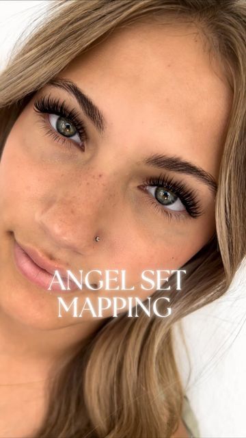 Lash Style Mapping, Angle Eyelash Extensions, Different Eye Lash Extensions, Pictures Of Eyelash Extensions, Lash Extension Length Guide, Beautiful Eyelash Extensions, Angel Set Lashes Mapping, Lash Extensions For Deep Set Eyes, Angle Lash Extensions