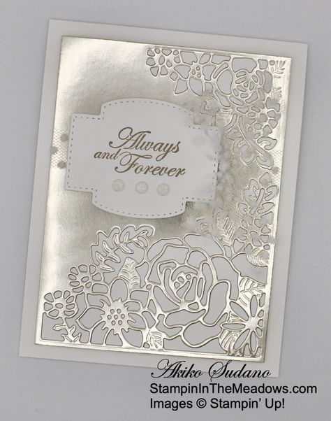 Stampinup Anniversary Card Ideas, Stampin Up Wedding Cards Ideas 2023, Su Anniversary Cards, Stampin Up Wedding Cards Ideas, Stampin Up Wedding Invitations, Elegant Wedding Cards, Homemade Wedding Cards, Stampin Up Wedding Cards, 50th Anniversary Cards