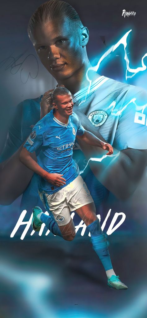 Mancity Players Wallpaper, Håland Manchester City, Manchester City Players Wallpapers, Håland City, Halland Manchester City, Man City Team Wallpaper, Man City Poster, Manchester City Wallpapers, Erling Haaland Wallpaper