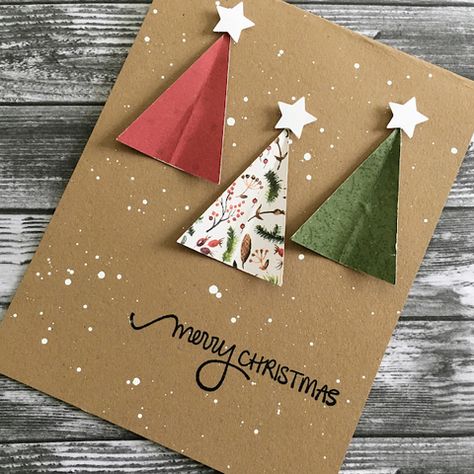 A Simple Christmas, Stamped Christmas Cards, Dough Ornaments, Simple Christmas Cards, Christmas Card Art, Play Day, Homemade Christmas Cards, Paper Crafts Card, Aktivitas Montessori