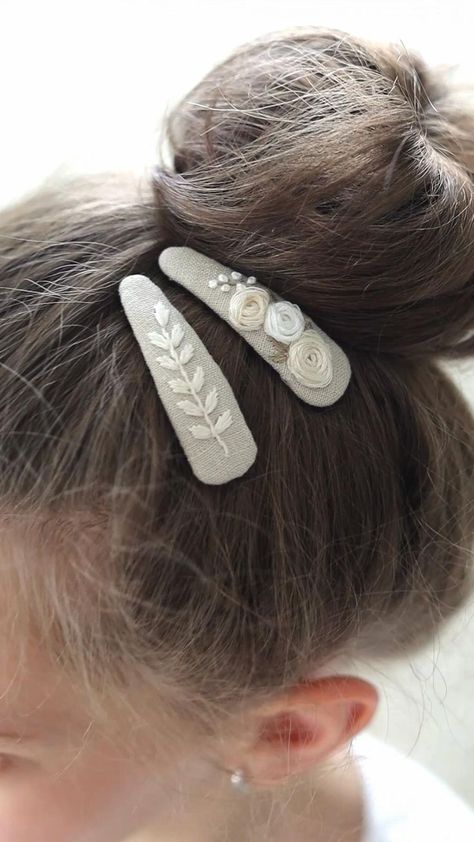 Pin on e m b r o i d e r y Pin Embroidery, Embroidered Hair Bows, Hair Accessories Diy, Embroidery Workshop, Pola Manik, Basic Hand Embroidery Stitches, Gelang Manik-manik, Embroidery Lessons, Diy Embroidery Designs