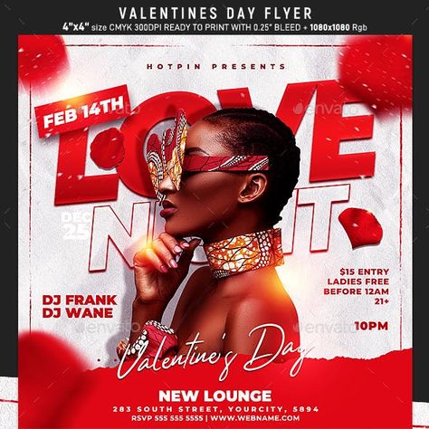 Valentines Day Flyer Day Party Flyer, Valentines Day Flyer, Concert Poster Design, Free Psd Flyer Templates, Banner Design Inspiration, Flyer Design Layout, Party Flyer Template, Church Poster Design, Graphic Design Flyer