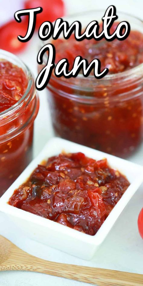 Tomato Jelly, Tomato Jam Recipe, Savory Jam, Fresh Tomato Recipes, Canning Jam, Onion Jam, Tomato Jam, Delicious Appetizer Recipes, Jam And Jelly