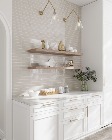 Meet Viva Ceramic Subway Tiles! 🌟 Elevate your space with 12 glossy, vibrant colors available in both flat and subtle 3D “peak” designs, complete with matching pencil trims. Perfect for creating stunning accent walls or backsplashes, mix and match styles, and get creative with your layout—whether vertical, horizontal, or a unique pattern. Swipe through to get to know our NEW collection! 🙌 White Kitchen Glass Backsplash, Wavy Subway Tile Backsplash Kitchen, White Marble Backsplash Kitchen, Gray Backsplash White Cabinets, Grey Subway Backsplash, Subway Herringbone Backsplash, Vertical Tile Backsplash Kitchen, Tile Accent Wall Kitchen, Timeless Backsplash Kitchen