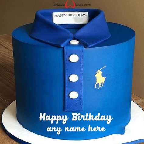 Happy Birthday Images for Him Happy Birthday Images For Him, Polo Shirt Cake, Funfetti Birthday Party, Name On Cake, Write Name On Cake, Funfetti Birthday, Birthday Cake Write Name, Apple Birthday, Cake Design For Men