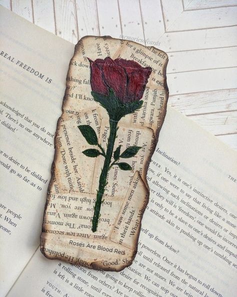 Book Marks Diy Homemade, Book Marks Design Ideas, Rose Bookmark, Homemade Bookmarks, Broken Book, Bookmarks Diy, Handmade Bookmarks Diy, Genius Hour, Bookmark Ideas