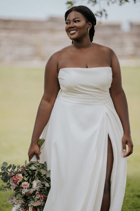 Soft asymmetric pleating lends a statuesque elegance to this strapless Mikado gown | wedding, wedding planning, wedding inspo, bridal inspo, bridal outfits, wedding dress ideas, wedding gown inspo, 2024 wedding, luxury wedding dresses, designer wedding dress, strapless wedding dress, mikado wedding dress, summer wedding dress, summer wedding, plus-size wedding dresses, most beautiful plus-size wedding dresses, elegant wedding dress classy, engaged #weddingdress #wedding #bride #summerwedding Mikado Gown, Mikado Wedding Dress, Train Wedding Dress, Straight Across Neckline, Long Train Wedding Dress, Black Bridal, Wedding Dress Train, Etsy Wedding Dress, Wedding Dresses Strapless