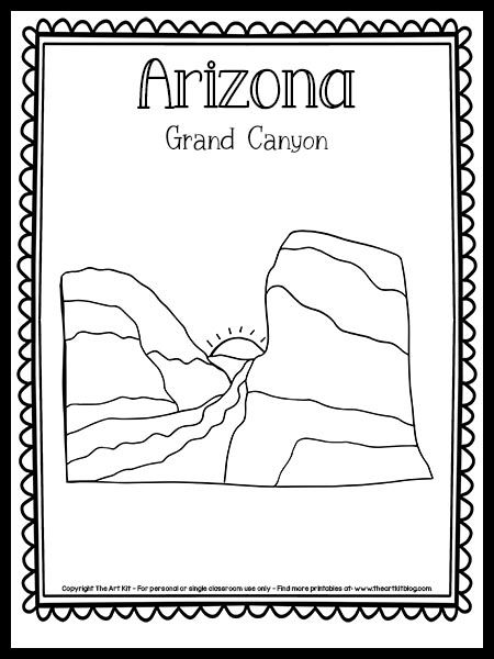 Grand Canyon Drawing Easy, Arizona Coloring Pages, Grand Canyon Activities For Kids, Grand Canyon Crafts For Kids, Arizona Crafts For Kids, Grand Canyon Activities, Summer Rooms, Arizona Activities, Activities For 1st Graders