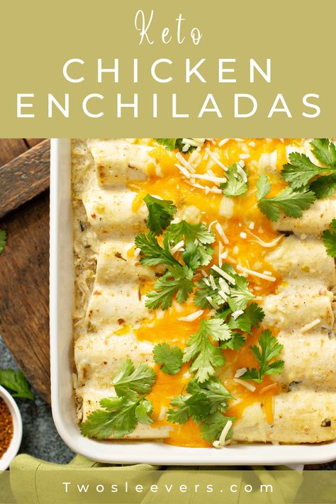 Low Carb Chicken Enchiladas Keto, Kasey Trenum Keto Recipes Chicken, Keto Green Enchiladas, Low Carb Chicken Burritos, Enchiladas Keto, Chicken Enchiladas With White Sauce, Enchiladas With White Sauce, Keto Chicken Enchiladas, Vsg Meals