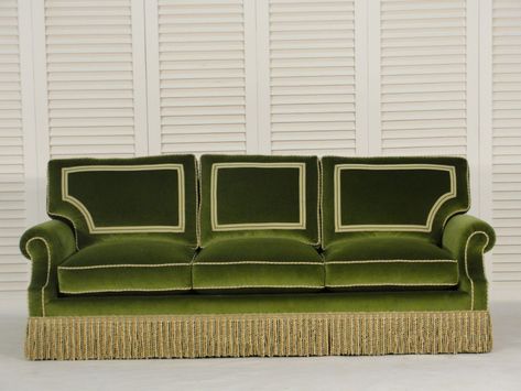 Sofa With Contrast Piping, Striped Sofa Living Rooms, Moroccan Couch, Traditional Couch, Knole Sofa, Skirted Sofa, Small Sectional, Small Sectional Sofa, Statement Sofa