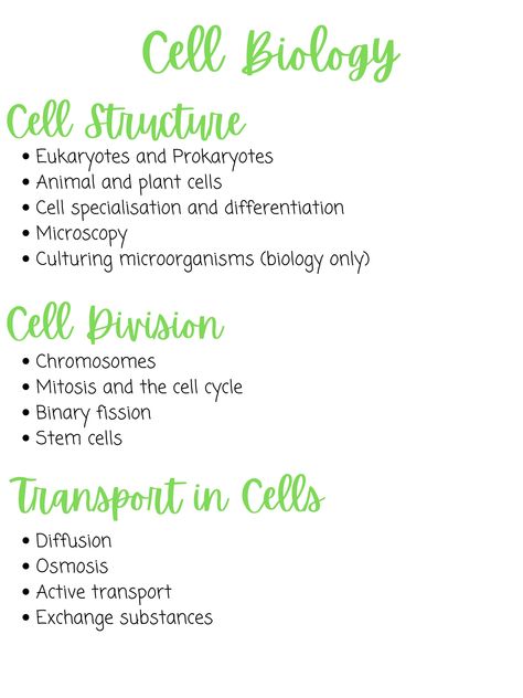 Cell Biology Notes Gcse, Biology Revision Gcse Cells, General Biology Notes, Biology Cell Notes, Biology Notes Cells, Biology Revision Gcse, Gcse Biology Revision Notes, Life Science Notes, Aesthetic Biology Notes