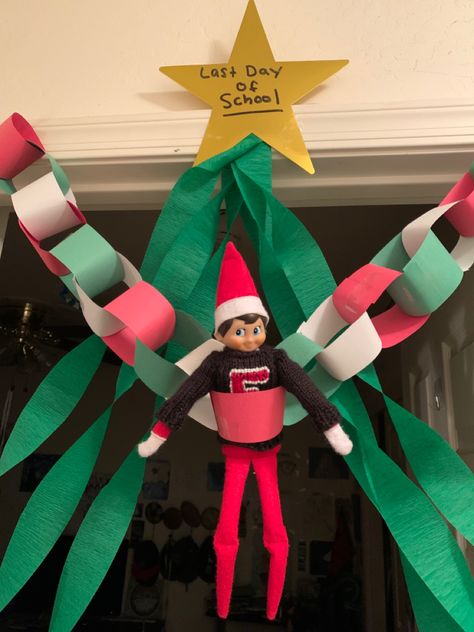 St Nicholas Day Elf On The Shelf, Elf On The Shelf Last Day Of School Ideas, Elf On The Shelf For School Ideas, Elf On The Shelf School Ideas Classroom, Elf Day 2, School Elf Ideas, Elf On Shelf Last Day Of School, Ideas For Two Elves On The Shelf, Elf Day One