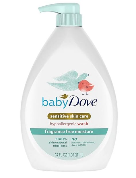 This baby soap is so amazing for sensitive skin and smells so nice! Dove Sensitive Skin, Baby Body Wash, Baby Bathroom, Hair Cleanser, Baby Soap, Baby Bath Time, Bath Girls, Baby Lotion, Baby Skin Care