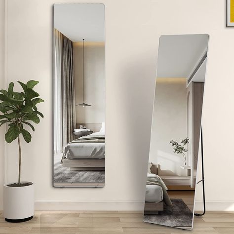 Long Mirror In Bedroom, Full Body Mirror Bedroom, Full Length Mirror In Bedroom, Home Gym Mirrors, Mirror For Bedroom, Long Mirror, Tall Mirror, Full Mirror, Wall Sticker Design