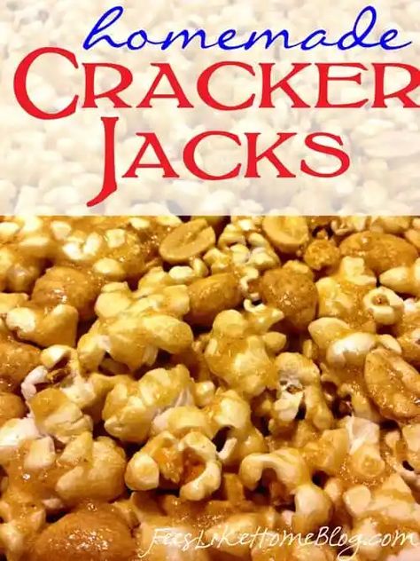 Homemade Caramel Corn Recipe, Homemade Caramel Corn, Popcorn Recipes Easy, Caramel Corn Recipes, Popcorn Treats, Homemade Crackers, Peanut Recipes, Cracker Jacks, Flavored Popcorn