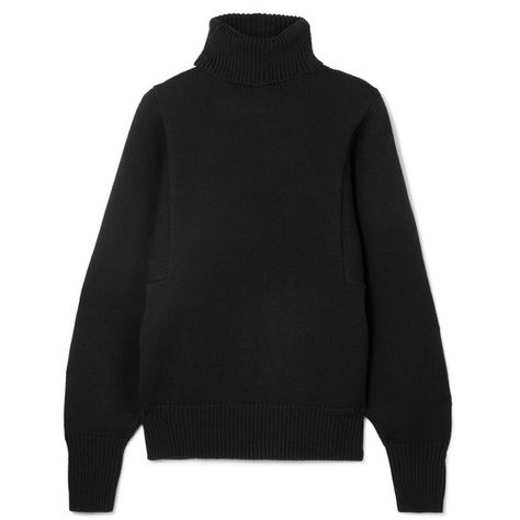 The Row Meredith wool turtleneck sweater found on Polyvore featuring tops, sweaters, ribbed turtleneck, ribbed turtleneck sweater, polo neck sweater, wool turtleneck sweater and sleeve top