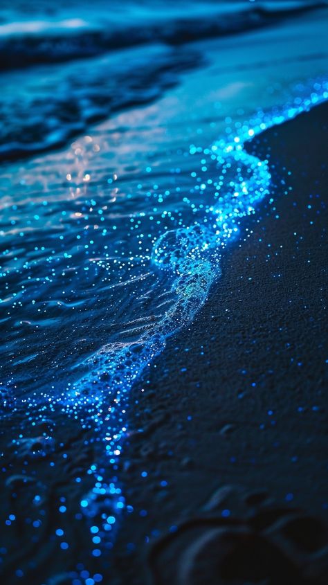 Bioluminescent Phytoplankton in Maldives Swimming In Bioluminescence, Bioluminescence Beach Wallpaper, Eau Aesthetic, Bioluminescent Mermaid, Bioluminescence Wallpaper, Glow In The Dark Aesthetic, Bioluminescence Water, Night Swimming Aesthetic, Bioluminescent Ocean