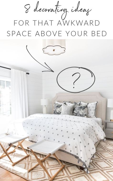 The space above your bed can be a bit of an awkward one to decorate, right?! These are my 8 favorite above bed decor ideas! Bedroom Wall Decor Above Bed, Wall Decor Above Bed, Decor Above Bed, Bed Wall Decor, Design Jersey, Bad Inspiration, Above Bed Decor, Master Decor, Above Bed