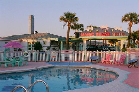 The adorably kitschy Magic Beach Motel just outside St. Augustine, Florida. Beach Motel, All The Bright Places, Coconut Dream, Barbie Summer, Creedence Clearwater Revival, St Augustine Florida, Malibu Barbie, Trailer Park, Coney Island