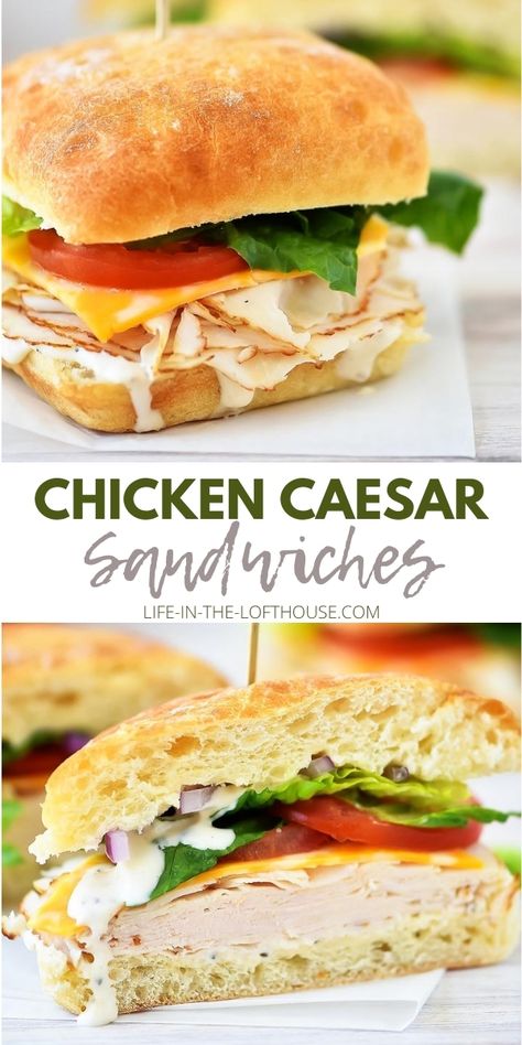 Easy To Go Sandwiches, Quick And Easy Lunch Sandwiches, Deli Sandwich Recipes Cold, Lunch Sandwich Recipes Cold, Simple Chicken Lunch Ideas, Sandwich With Ciabatta Bread, Ciabatta Roll Sandwiches, Sandwiches For A Picnic, Easy Sandwich Recipes Work Lunches