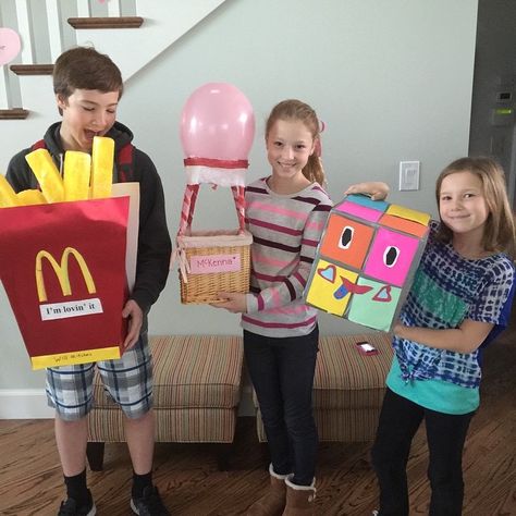 Mommy Lessons 101: Creative Valentine's Box #16 -#18 French Fries, Hot Air Balloon and Rubix Cube Hamburger Valentine Box Ideas, French Fry Valentine Boxes, Funny Valentines Boxes For Boys, Gorilla Tag Valentine Box Ideas, Awesome Valentine Boxes For Boys, Duck Valentine Box Ideas, Food Valentine Box Ideas, Donut Valentine Box Ideas, French Fry Valentine