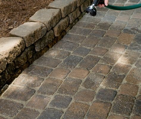 Small Patio With Pavers, Front Walkway Landscaping Entryway, Cobble Stone Pavers, Portland Backyard, Paver Sand, Lakeside House, Paver Steps, Cobblestone Driveway, Stone Patios