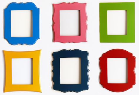 Paper Frames Diy, Colourful Frames, Colored Frames, Diy Picture Frame, Diy Scrapbook Paper, Vintage Picture Frame, Frame Collage, Frames Vintage, Doodle Frame