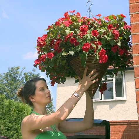 Crochet hanging basket