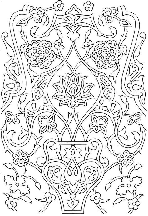 Abstract Coloring Pages, Coloring Pages Inspirational, Pola Bordir, Medieval Tapestry, Pattern Coloring Pages, Free Adult Coloring Pages, Printable Adult Coloring Pages, Islamic Art Pattern, Coloring Pages To Print