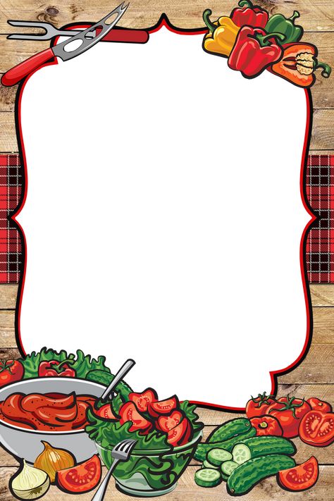 Menu Border Design, Food Border, Page Boarders, Food Background Wallpapers, Menu Cover Design, Recipe Book Covers, Png Frame, Cookbook Design, Recipe Book Templates