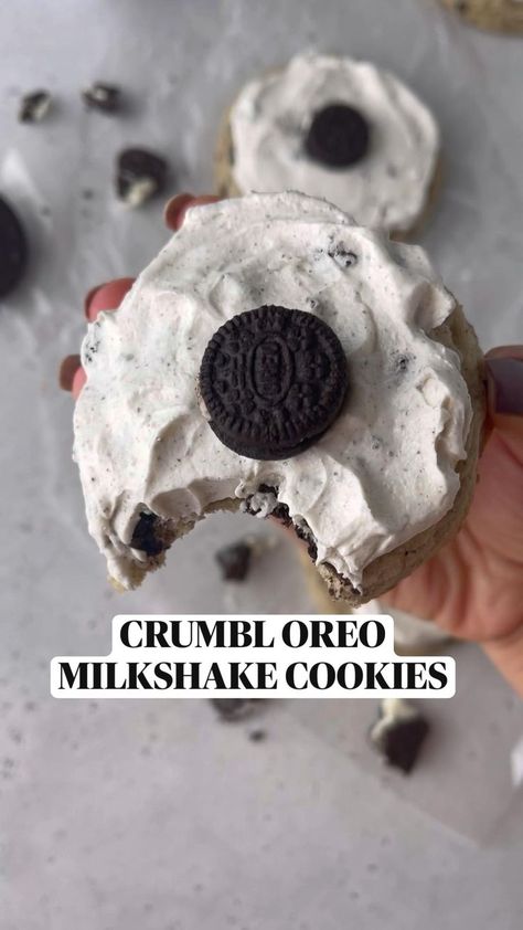 Pinterest | Cooking recipes desserts, Baking recipes, Dessert recipes easy Milkshake Cookies, Cookies And Cream Milkshake, Crumble Cookie Recipe, Oreo Milkshake, Crumbl Cookies, Recipes For, Easy Baking Recipes Desserts, Easy Snack Recipes, Tasty Baking