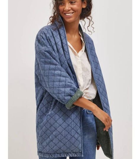 Current Air Bobbie Reversible Quilted Denim Jacket Quilted Denim Jacket, Quilted Kimono, Anthropologie Holiday, Chill Style, Quilted Denim, Holiday Wishlist, Longline Jacket, Endless Opportunities, Wardrobe Inspiration